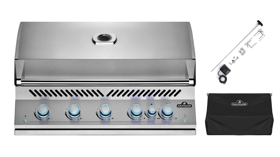Napoleon BIG38RBPSS 700 Series Built In Gas BBQ - Free Rotisserie & Cover - Black Box BBQ