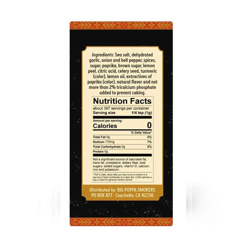 Big Poppa's Smokers Double Secret Seasoning - 397g - Black Box BBQ