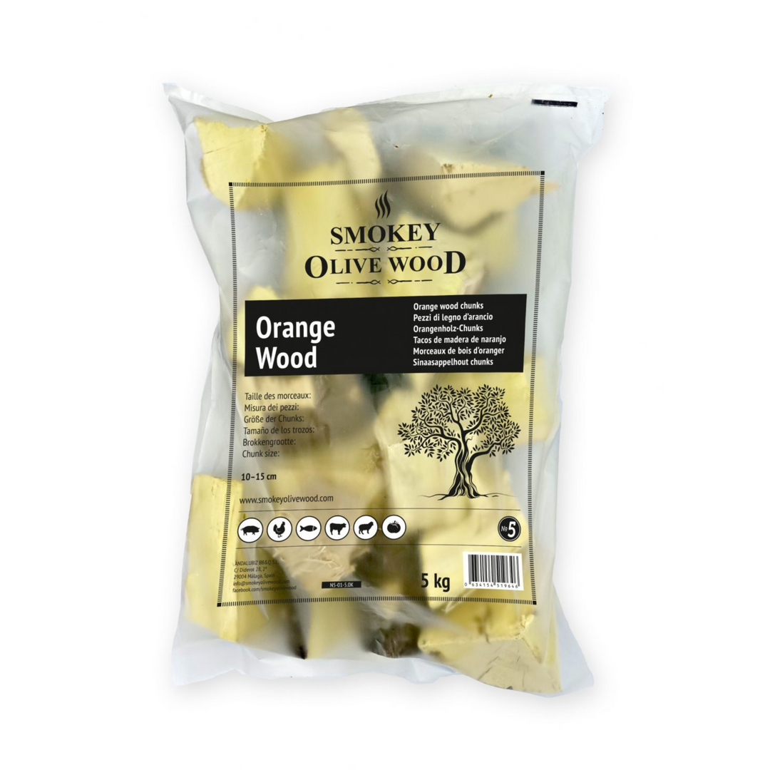 Smokey Olive Wood Orange Wood Chunks - Black Box BBQ