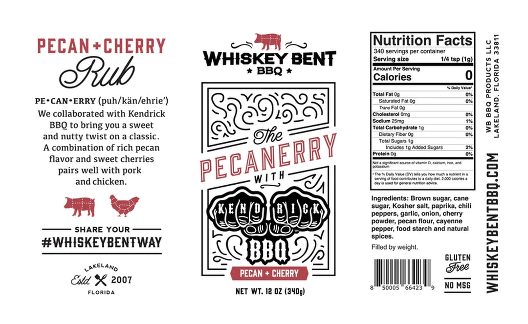 Whiskey Bent BBQ 'The Pecanerry' Pecan Cherry Rub - Black Box BBQ