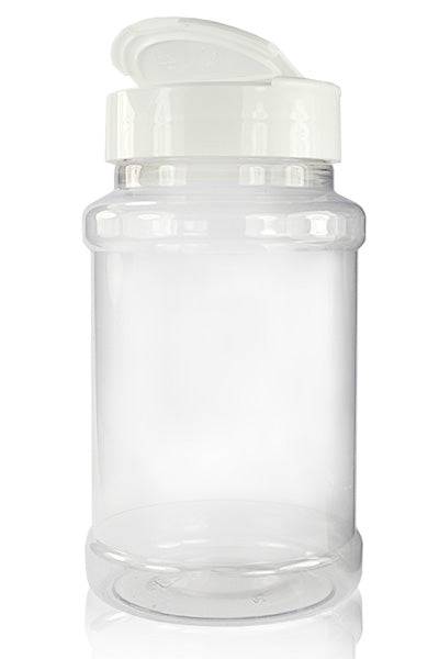 330ml Plastic Spice Jar & 63mm White Flapper Cap - Black Box BBQ