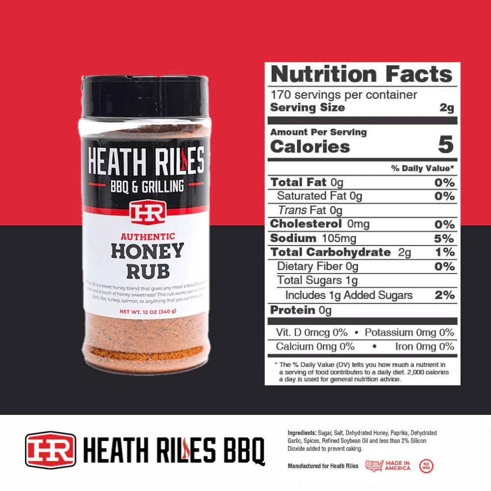 Heath Riles BBQ Honey Rub - 12oz - Black Box BBQ