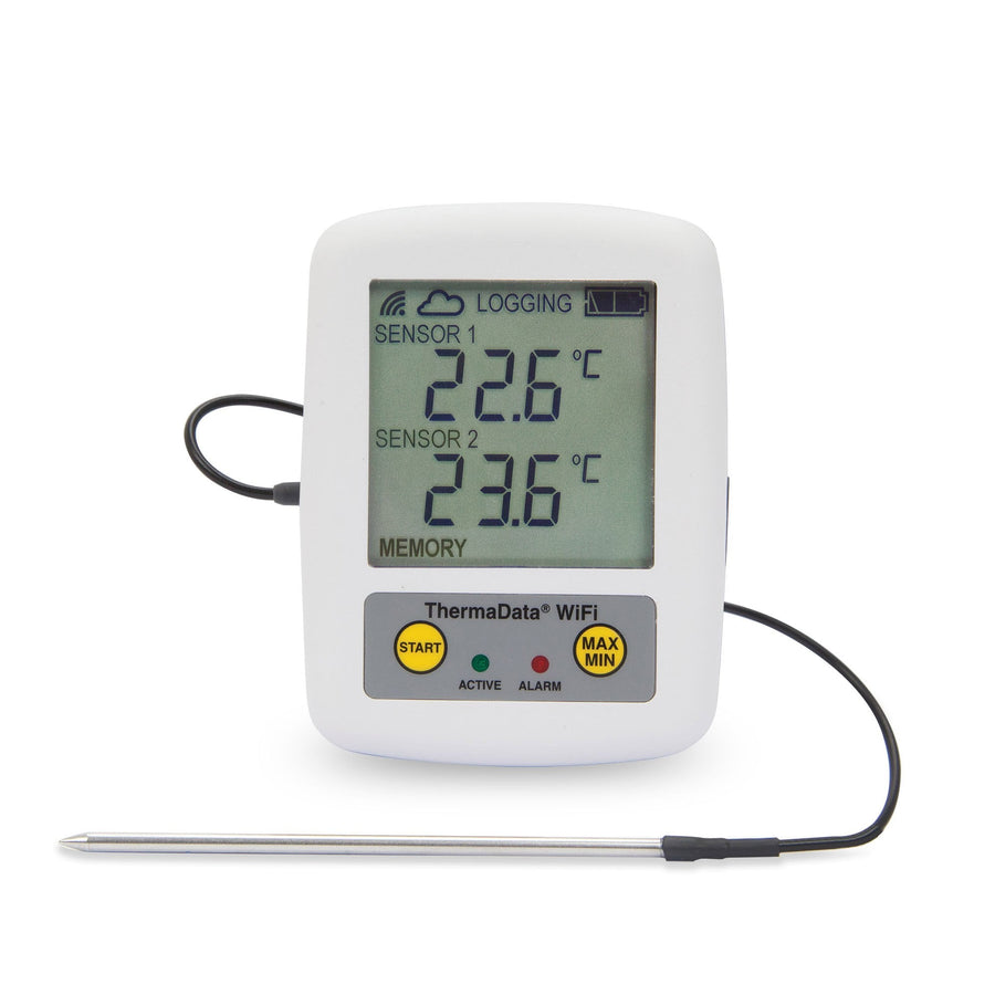 WiFi Logger ThermaData TD1F - Two Channel Thermistor Logger - Black Box BBQ