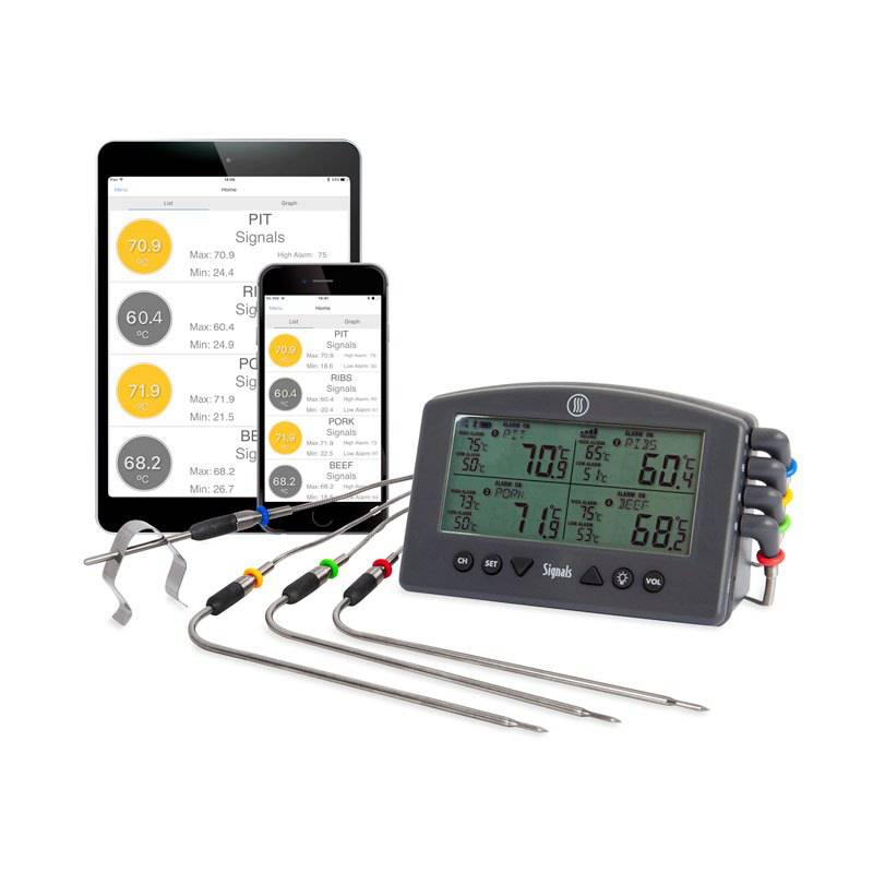 SIGNALS 4 CHANNEL WIFI & BLUETOOTH THERMOMETER - Black Box BBQ