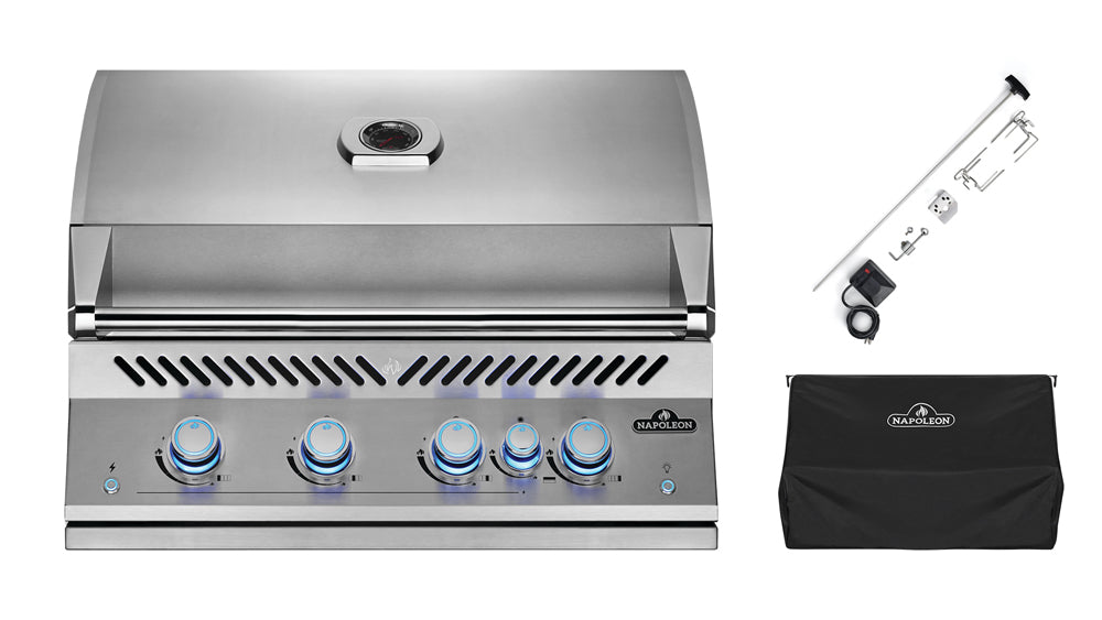 Napoleon BIG32RBPSS 700 Series Built In Gas BBQ - Free Rotisserie & Cover - Black Box BBQ