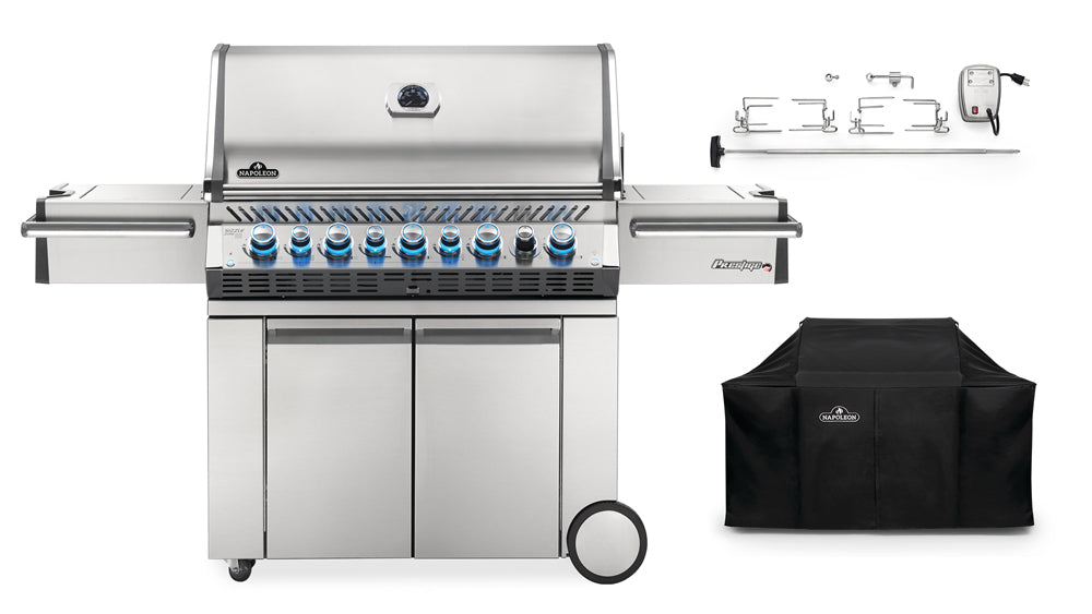 Napoleon Prestige PRO665 Gas BBQ + Free Rotisserie & Cover - Black Box BBQ