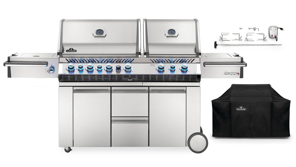 Napoleon Prestige PRO825 Gas BBQ + Free Rotisserie & Cover - Black Box BBQ