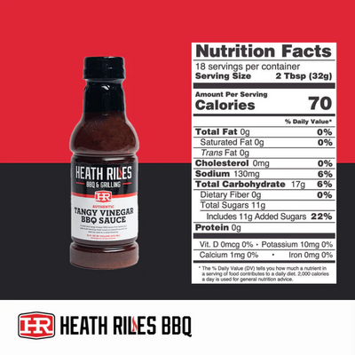 Heath Riles BBQ Tangy Vinegar BBQ Sauce - 510g (18oz)
