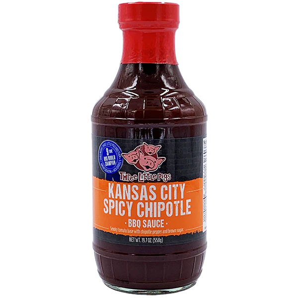 Three Little Pigs Kansas City Spicy Chipotle BBQ Sauce - 558g (19.7oz)