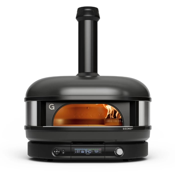 Off-Black Gozney Dome Gen 2 outdoor pizza oven with visible brand logo on a white background