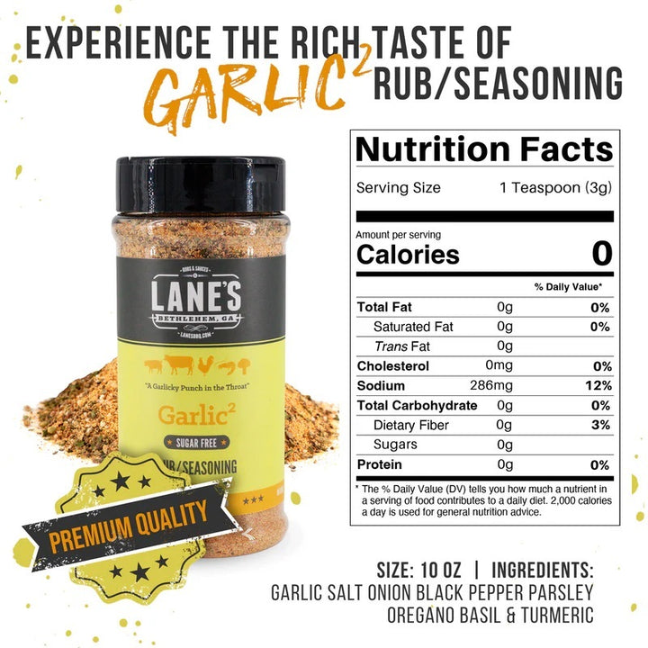 Lane's BBQ - Garlic2 Rub - Black Box BBQ