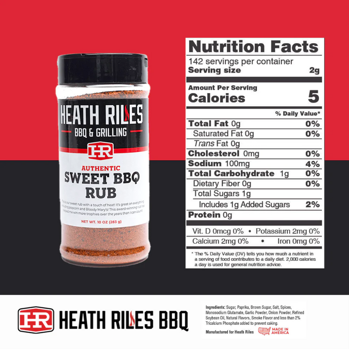 Heath Riles BBQ Sweet BBQ Rub - 16oz