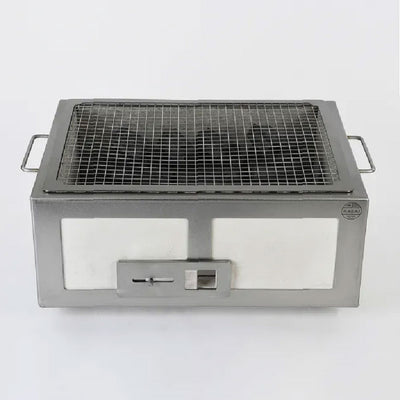 Medium Kasai Konro BBQ Grill with Stainless Steel Frame V2 - Black Box BBQ