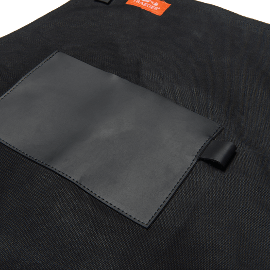 Grilling Apron - Black Canvas and Leather - Black Box BBQ