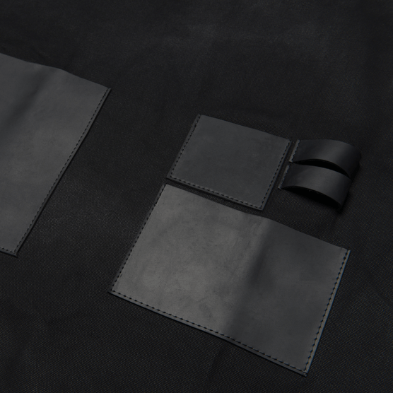 Grilling Apron - Black Canvas and Leather - Black Box BBQ