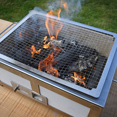 Medium Kasai Konro BBQ Grill with Stainless Steel Frame V2 - Black Box BBQ