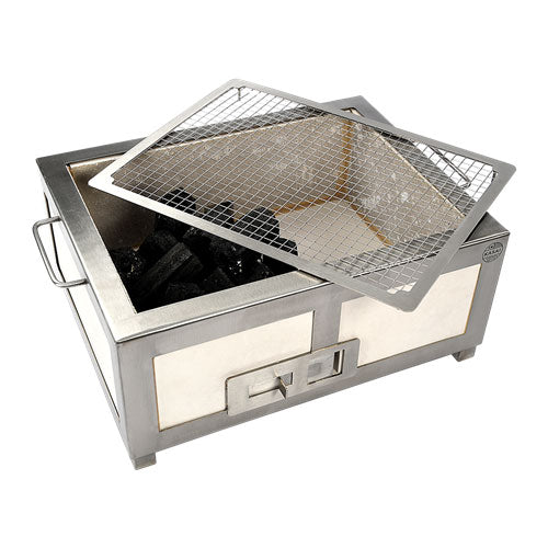 Medium Kasai Konro BBQ Grill with Stainless Steel Frame V2 - Black Box BBQ