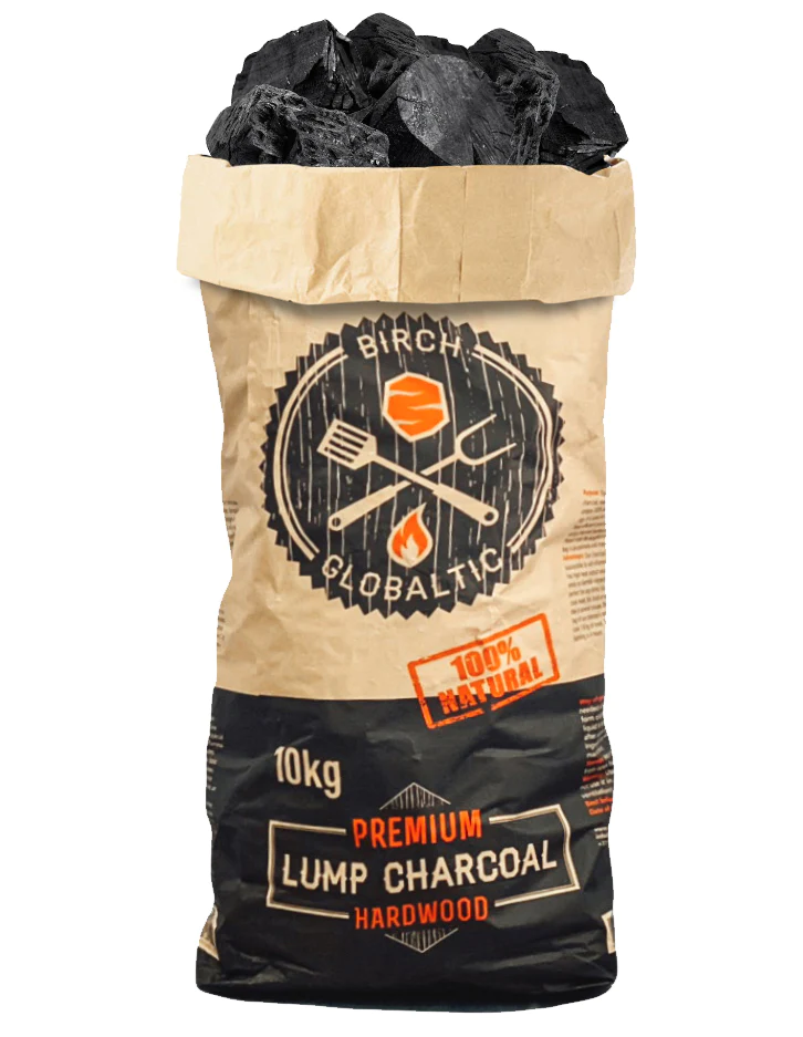 Globaltic Birch Lumpwood Charcoal 10KG Bag - Black Box BBQ