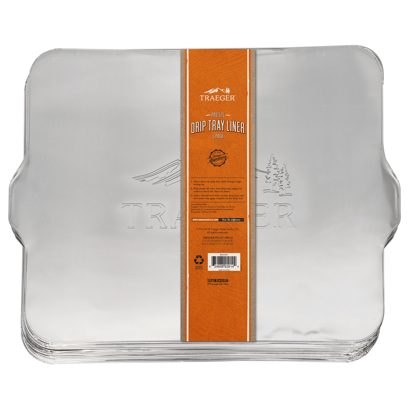 Traeger Drip Tray Liner - 5 PACK - Pro 575 & Pro 22 - Black Box BBQ
